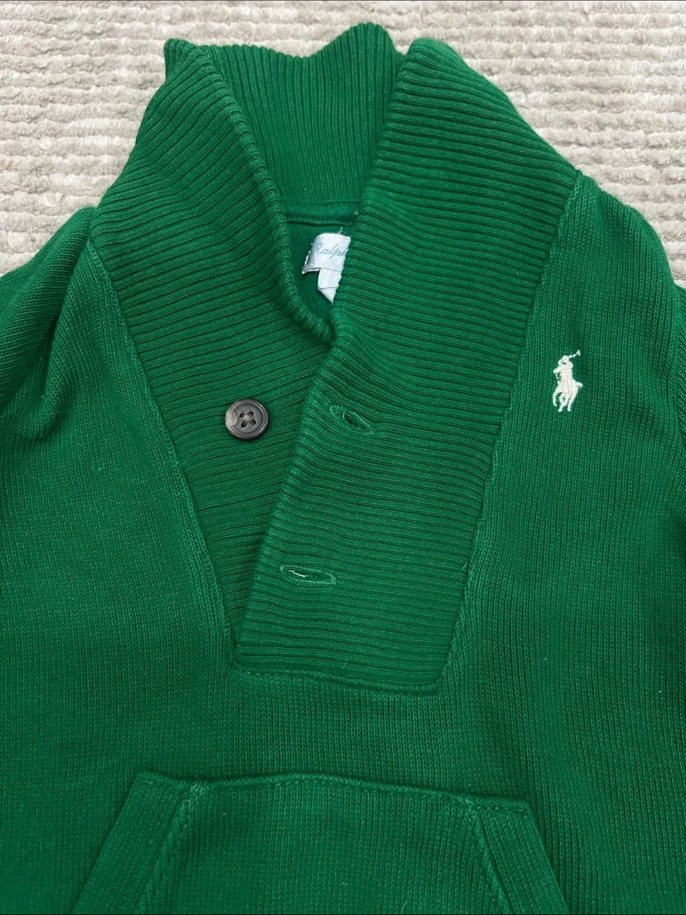Polo by Ralph Lauren Green Collar Knit Footie